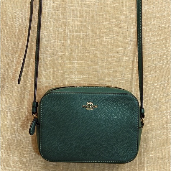 COACH Box Crossbody Bag In Pebble Leather Bright Jade $250 MSRP - Picture 5 of 13